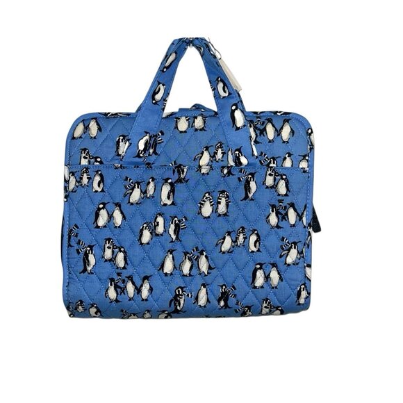 Vera Bradley Handbags - Vera Bradley Blue Playful Penguins Quilted Hanging Travel Organizer Makeup Bag
